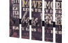 Nástenný vešiakový panel Mave, antracitová-čierny mat s motívmi nápisov