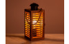 Stolová lampa Wismar 25 cm, tvar lucerny, drevený vzhľad