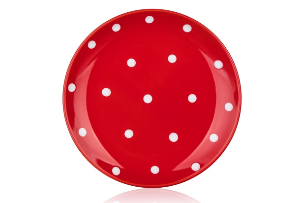 Dezertný tanier Dots 18,6 cm, červená bodkovaný