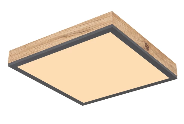 Stropné LED osvetlenie Doro 30x30 cm, drevený vzhľad