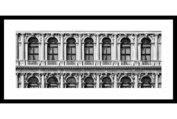 Rámovaný obraz Ca'rezzonico Palazzo 80x40 cm, čiernobiely
