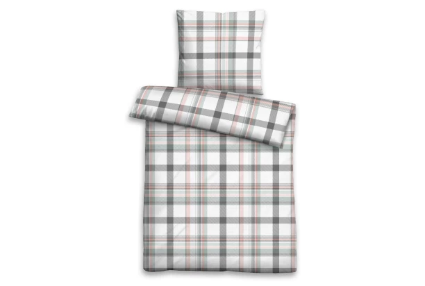 Obliečky krepové, šedý tartan