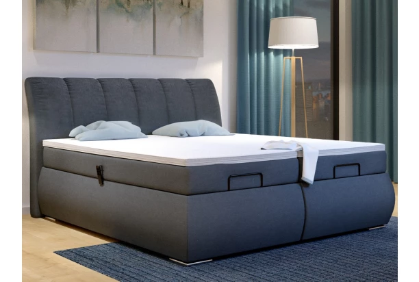 Posteľ boxspring s polohovaním Meryl 180x200 cm, antracitová látka