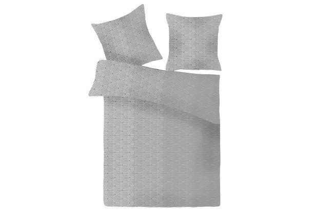 Obliečky Alla 140x200 cm, grafický vzor, šedo-biele