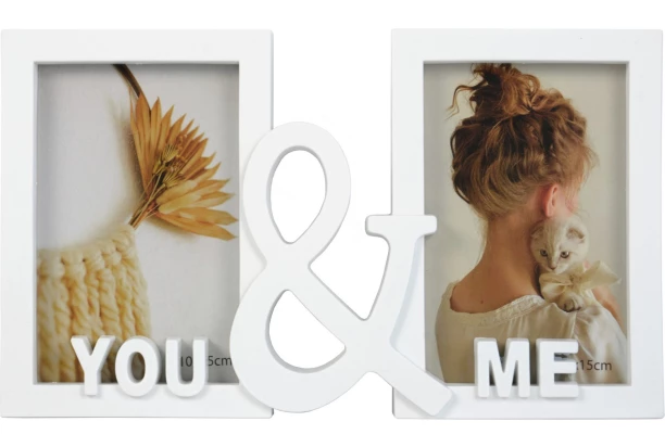 Fotorámik You & Me, 2x 10x15 cm, biely