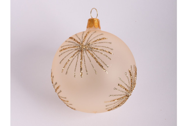Vianočná ozdoba sklenená guľa 7 cm, šampanská