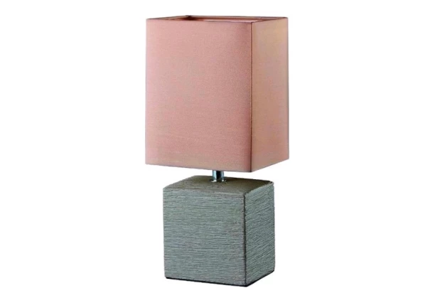 Stolná lampa Ping, taupe látka