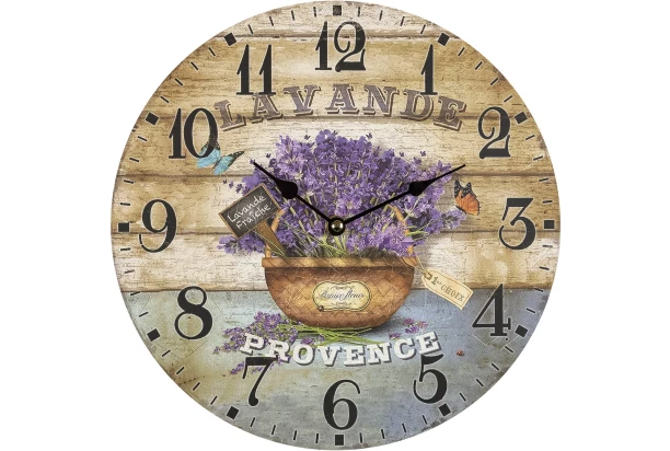 Nástenné hodiny Levandule Provence 30 cm, MDF