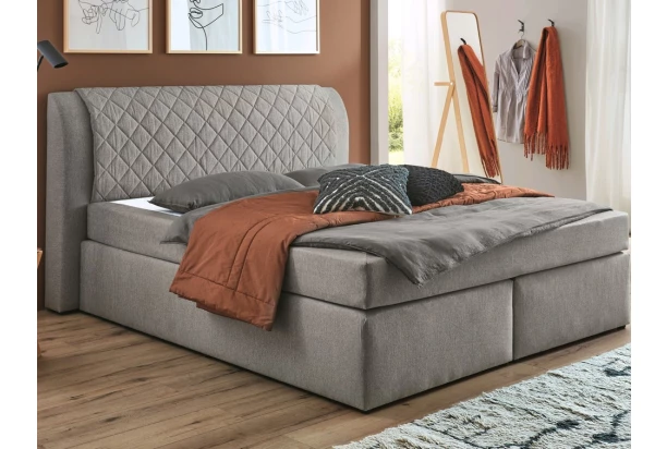 Posteľ boxspring Winnipeg 180x200 cm, sivá tkanina