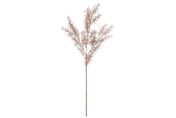 Umelá kvetina Asparagus s glitrami, medená, 78 cm