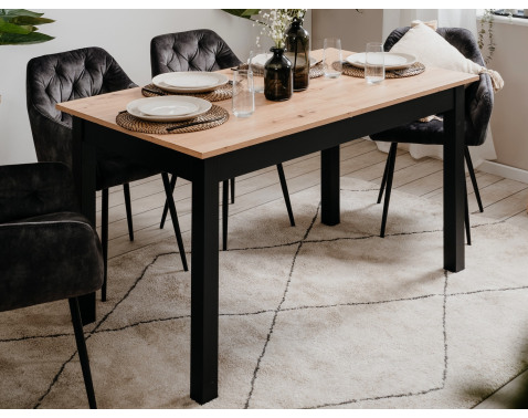 Rozkladací jedálenský stôl Coburg 137x80 cm, čierny/dub artisan%