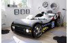 Detská závodná posteľ Energy 90x200 cm, čierne auto s osvetlením