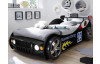 Detská závodná posteľ Energy 90x200 cm, čierne auto s osvetlením