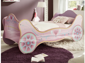 Detská posteľ Sissy 90x200 cm, lila kráľovský kočiar