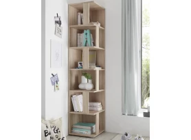 Rohový regál s priehradkami Corner Shelf, dub sonoma