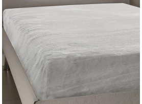 Prestieradlo Elias 90-100x200 cm, cashmere touch, strieborné