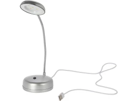 Stolná LED lampa USB, strieborná