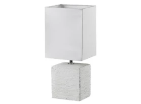 Stolná lampa Ping, biela látka