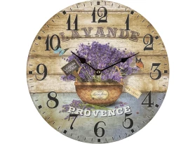 Nástenné hodiny Levandule Provence 30 cm, MDF