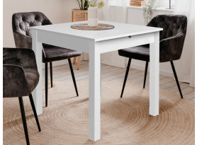 Rozkladací jedálenský stôl Coburg 80x80 cm, biely