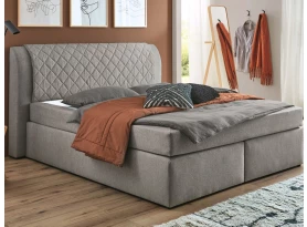 Posteľ boxspring Winnipeg 180x200 cm, sivá tkanina