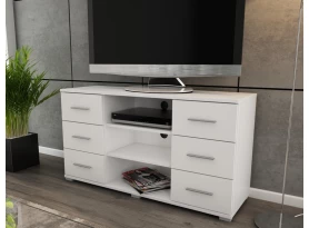 Vysoký TV stolík Oskar TV, biely, výška 65 cm