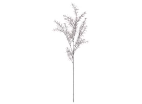 Umelá kvetina Asparagus s glitrami, strieborná, 78 cm