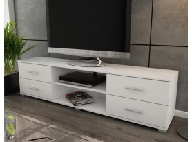 Široký TV stolík Oskar TV, biely. šírka 180 cm